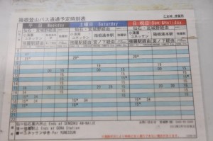 乙女峠バス時刻表