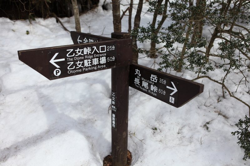 乙女峠の道標