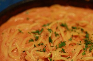 カニクリームパスタ_完成