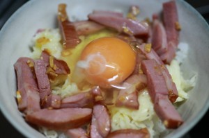 ベーコンチーズ丼_工程4