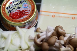 カニクリームパスタ_材料