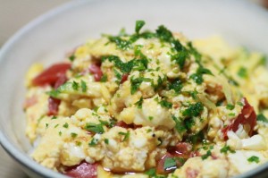 ふわふわ豆腐オムレツ丼_完成