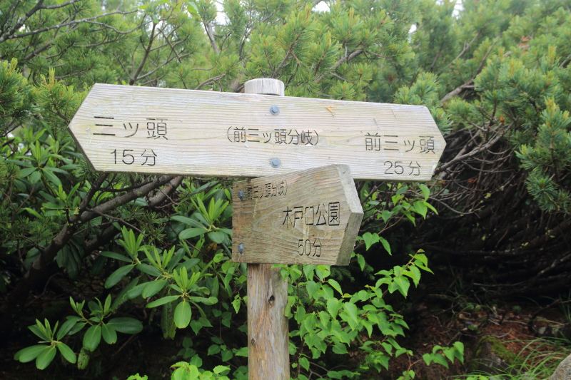 前三ツ頭分岐道標