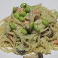 サーモンと枝豆のクリームパスタ