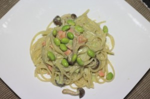 サーモンと枝豆のクリームパスタ_工程8
