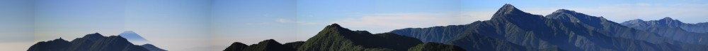 駒津峰パノラマ_富士山、北岳方面