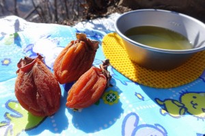 干し柿とお茶