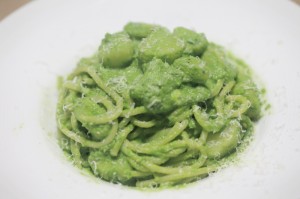 小松菜のジェノベーゼ風クリームパスタ