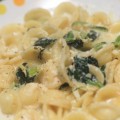 カニ缶と小松菜のクリームパスタ