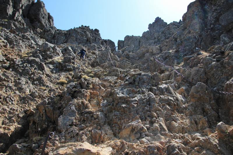 赤岳山頂への最後の登り
