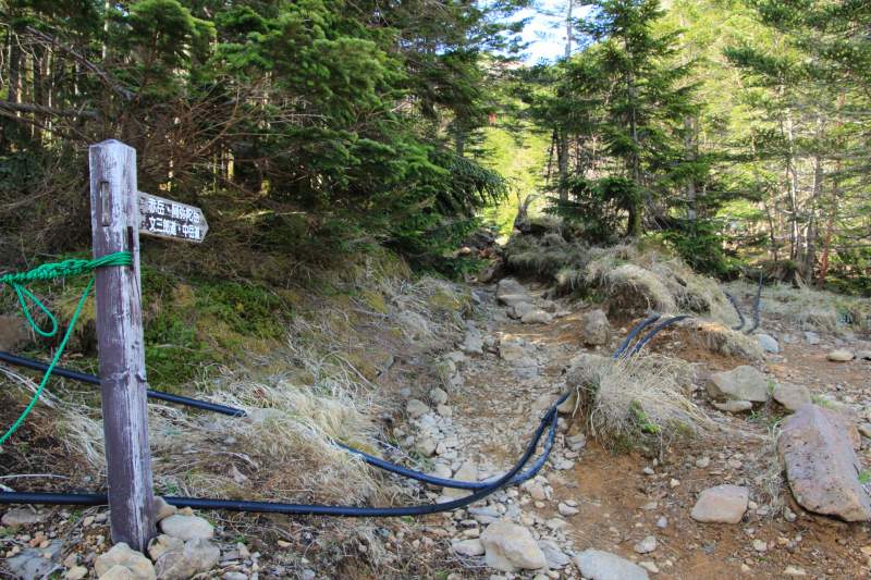 文三郎道、中岳道の道標