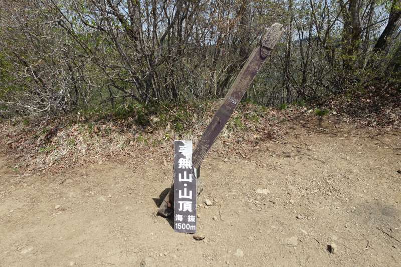 毛無山山頂の道標