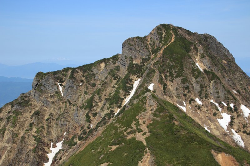 分岐からの阿弥陀岳アップ