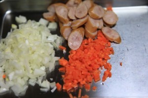 メスティン飯盒でカレーピラフ_工程1-1