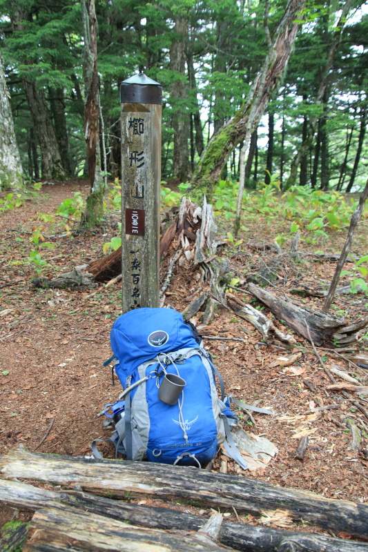 櫛形山山頂の道標