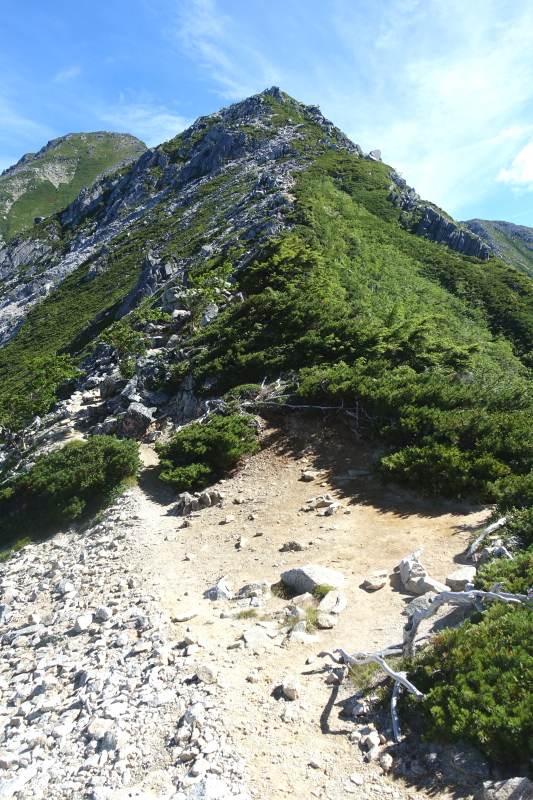 常念岳への登り