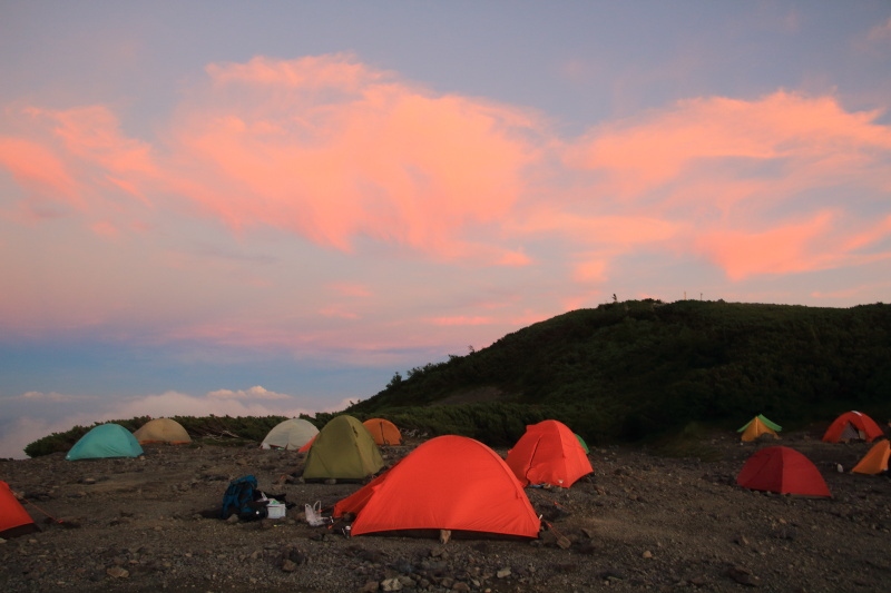 テン場の夕焼け