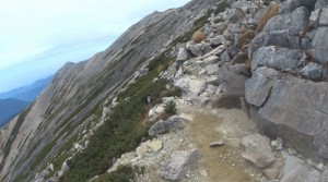 0639_薬師岳山頂間近のトレイル