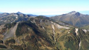 0857_水晶岳トレイル、三俣蓮華岳から黒部五郎岳