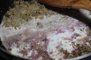 肉味噌ミートクリームパスタ_工程3