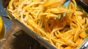 セラミック加工メスティンでナポリタン_いただきます