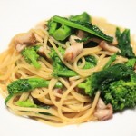 菜の花とベーコンの和風パスタ
