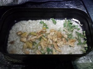 麦飯でパラパラ炒飯カレー味_工程1