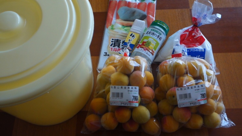 自家製梅干し(1)梅の漬け込み_材料